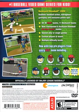 Backyard Baseball '09 box cover back